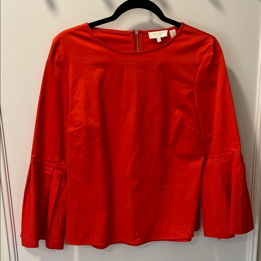 Ted baker structured blouse with pleated sleeve detail